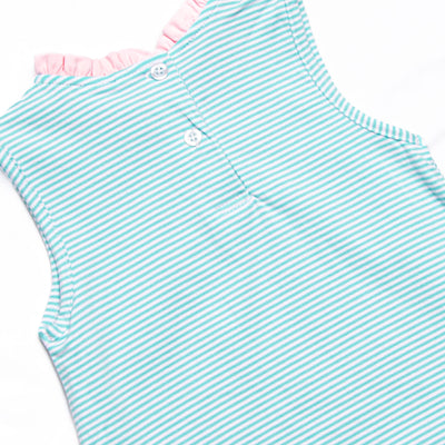 Grace Pocket Dress, Light Pink and Mint Stripe