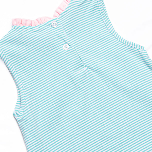 Grace Pocket Dress, Light Pink and Mint Stripe