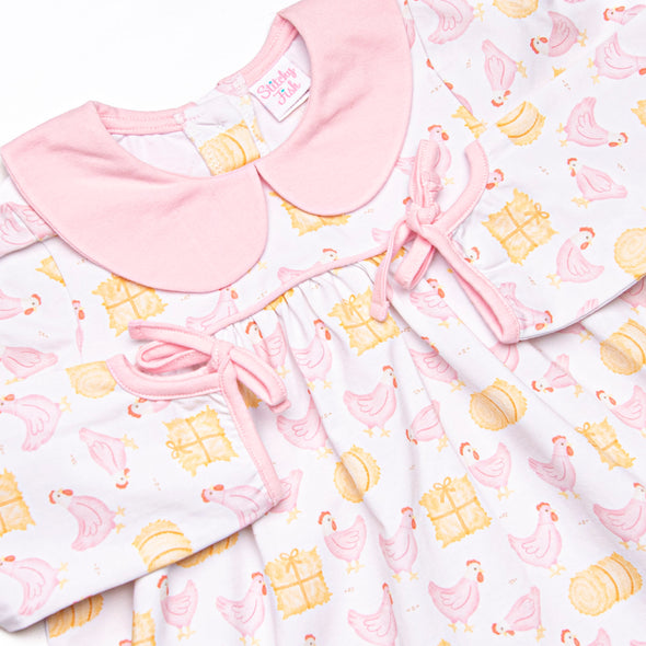 Hay Bale Hens Dress, Pink