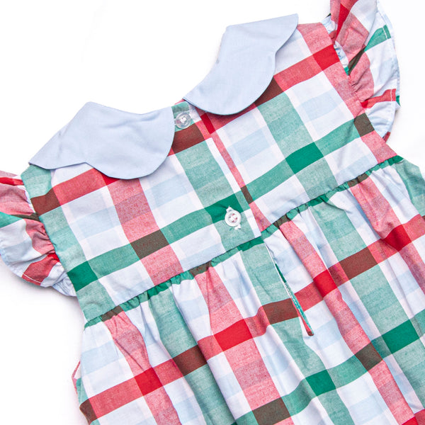 Fallon Ruffle Short Set, Blue Plaid