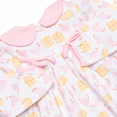Hay Bale Hens Dress, Pink