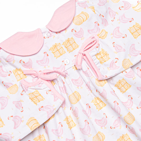 Hay Bale Hens Dress, Pink