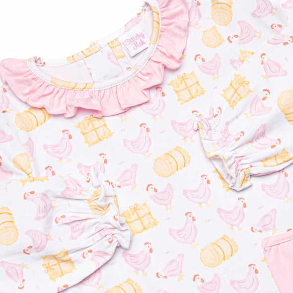 Hay Bale Hens Pocket Legging Set, Pink
