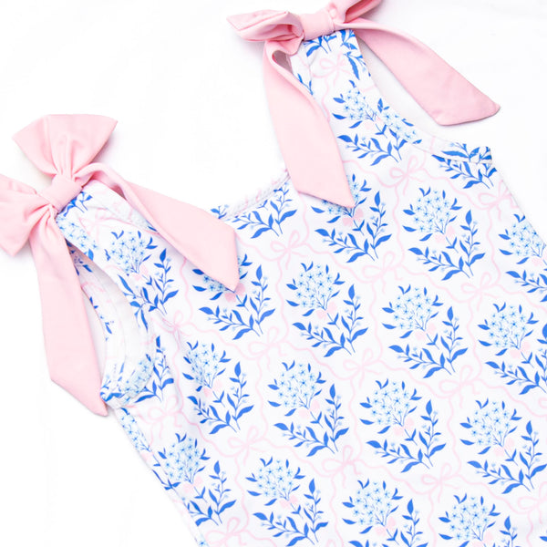 Bluebell and Bloom One Piece, Blue and Pink