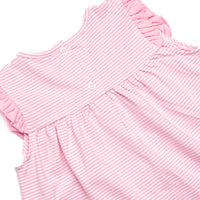 Bonnie Ruffle Short Set, Pink Stripe