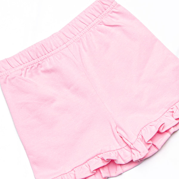 Bonnie Ruffle Short Set, Pink Stripe