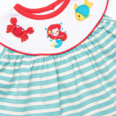 mermaid dress toddler Girl's Princess Applique in Aqua size 8 up parties THE THEME WAS DRAG Selkie Puff Dress Duration:7 days