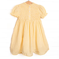 Schoolyard Scallops Applique Dress, Yellow