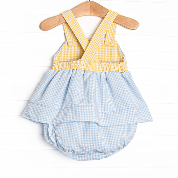 Pineapple Paradise Applique Skirted Bubble, Blue