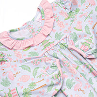 East Wind Luck Long Sleeve Ruffle Neck Bubble, Green