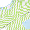 Noah Diaper Set, Blue and Light Green Stripe