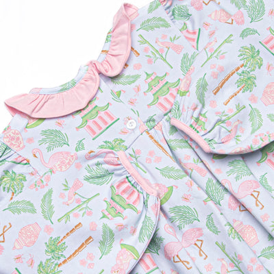 East Wind Luck Long Sleeve Ruffle Neck Bubble, Green