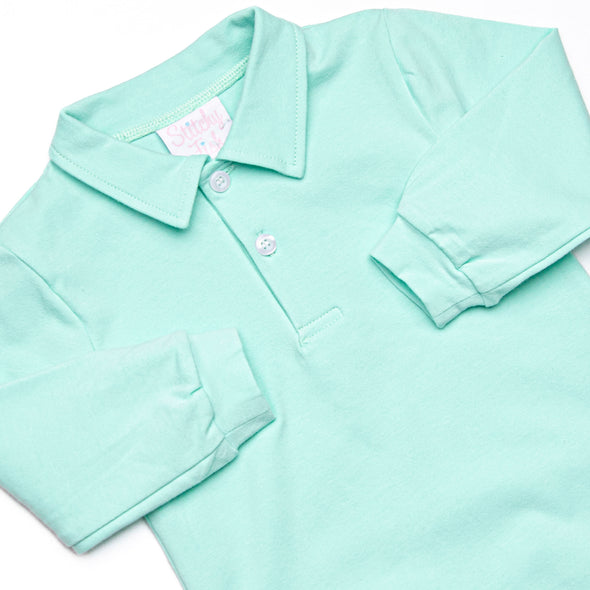 Levi Long Romper, Mint Green