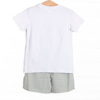Preparatory Patch Applique Short Set, Green
