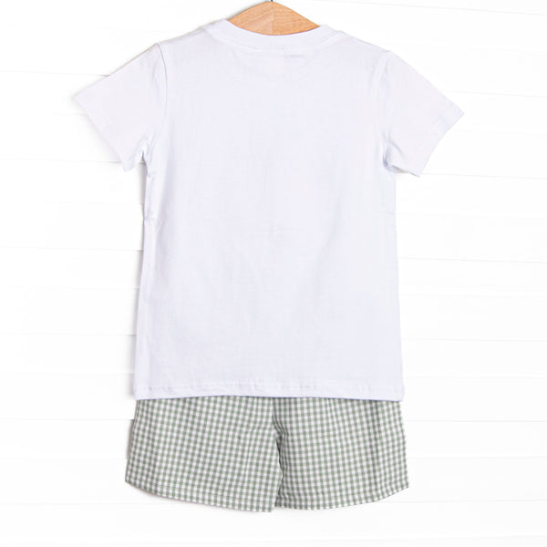 Preparatory Patch Applique Short Set, Green