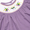 Mardi Gras Jester Smocked Ruffle Legging Set, Purple