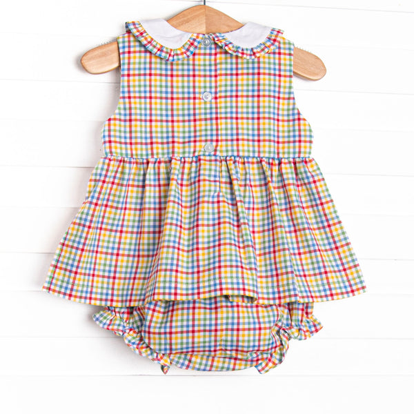 Everyday Alphabet Smocked Diaper Set, Red