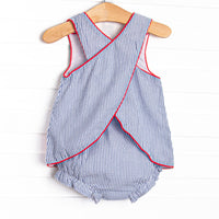 Apple Orchard Applique Diaper Set, Navy
