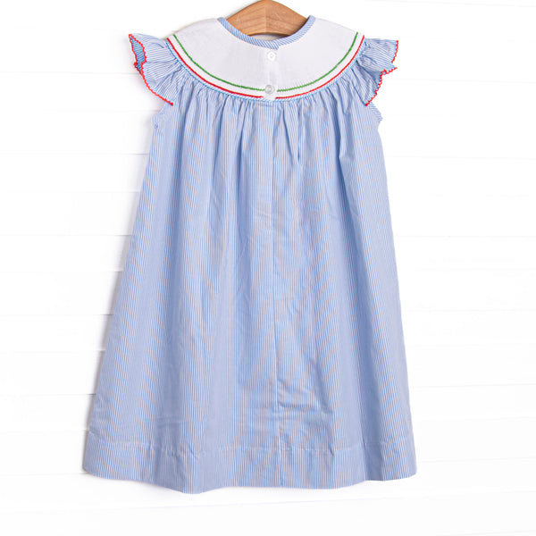 School House Scholar Smocked Bishop Dress, Blue