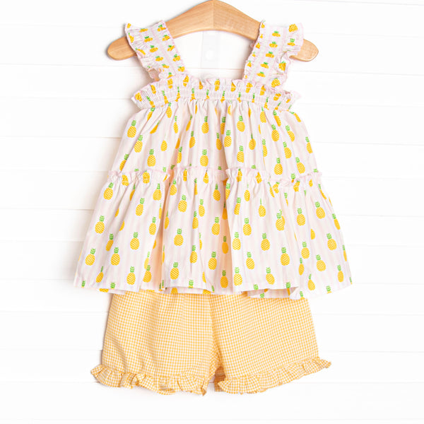 Tropic Like it's Hot Ruffle Short Set, Yellow