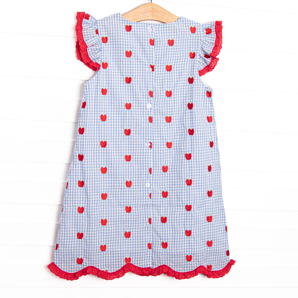 Grade School Gala Embroidered Dress, Blue