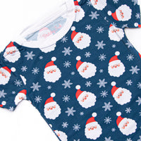 Seasonal Snowfall Bamboo Pajama Short Set, Navy