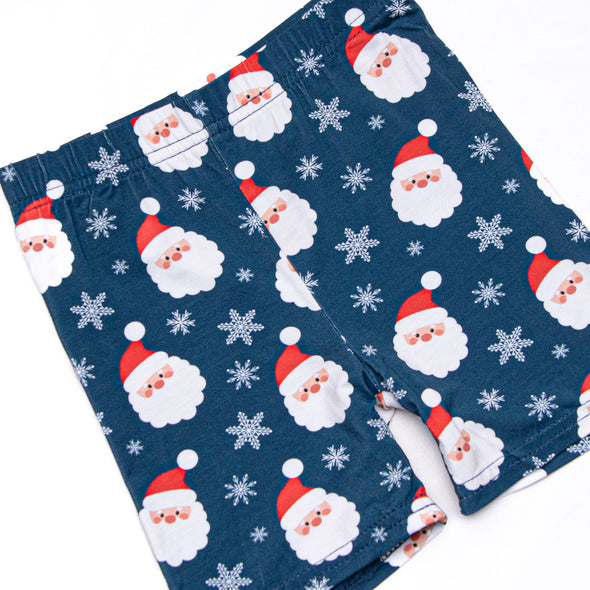 Seasonal Snowfall Bamboo Pajama Short Set, Navy