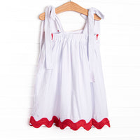 Ric Rac Ready Applique Dress, White
