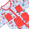 Pups and Presents Bamboo Zippy Pajama, Blue