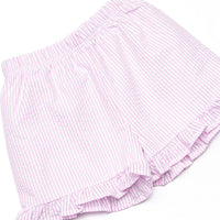 Santorini Seersucker Ruffle Short Set, Blue