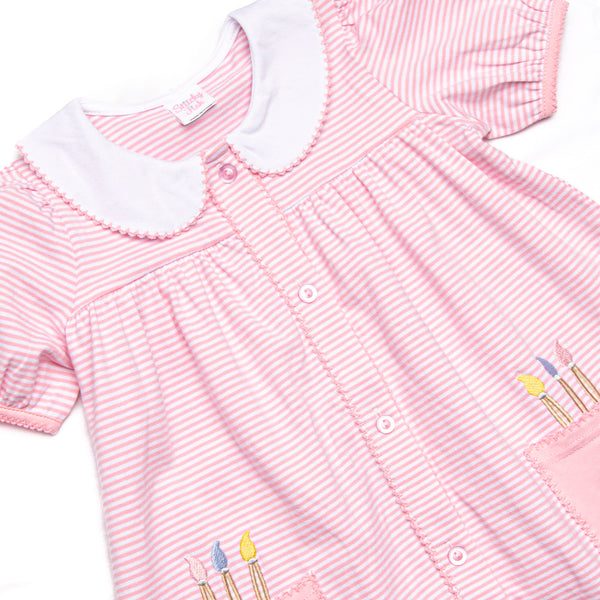 Prep and Paint Applique Pocket Dress, Pink