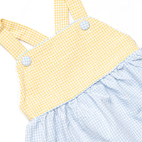 Pineapple Paradise Applique Ruffle Short Set, Blue
