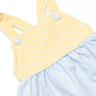Pineapple Paradise Applique Ruffle Short Set, Blue