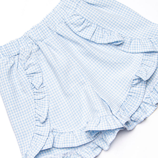 Pineapple Paradise Applique Ruffle Short Set, Blue