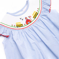 School House Scholar Smocked Bishop Dress, Blue