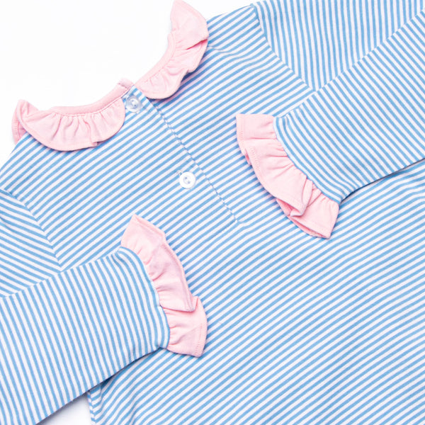 Shake Your Tail Feathers Applique Ruffle Bubble, Blue