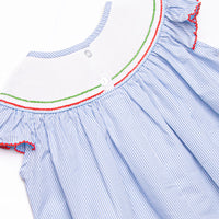 School House Scholar Smocked Bishop Dress, Blue