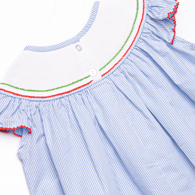 School House Scholar Smocked Bishop Dress, Blue