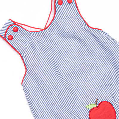 Apple Orchard Applique Diaper Set, Navy