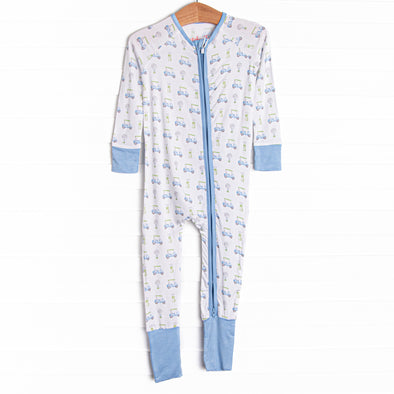 Tee Time Bamboo Zippy Pajama, Blue