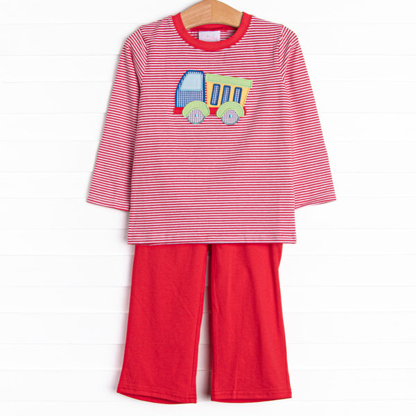 Off-Highway Hauler Applique Pant Set, Red