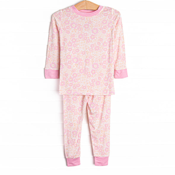 Marigold Meadow Bamboo Pajama Set, Pink