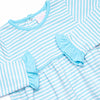 Blythe Long Sleeve Bubble, Aqua Stripe