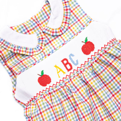 Everyday Alphabet Smocked Dress, Red