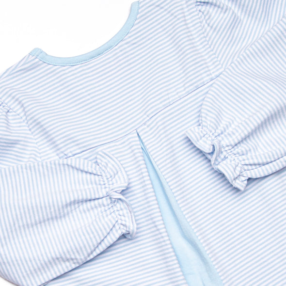 Caravan Camper Applique Legging Set, Blue Stripe