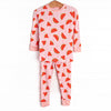 Sliced and Striped Bamboo Pajama Set, Red