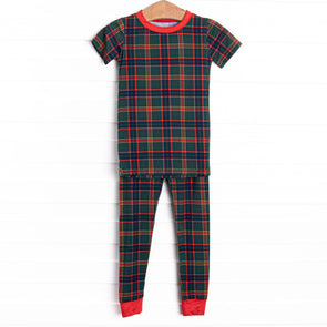 Tartan Traditions Bamboo Pajama Short Sleeve Set, Green
