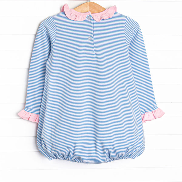 Shake Your Tail Feathers Applique Ruffle Bubble, Blue