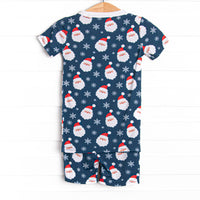 Seasonal Snowfall Bamboo Pajama Short Set, Navy