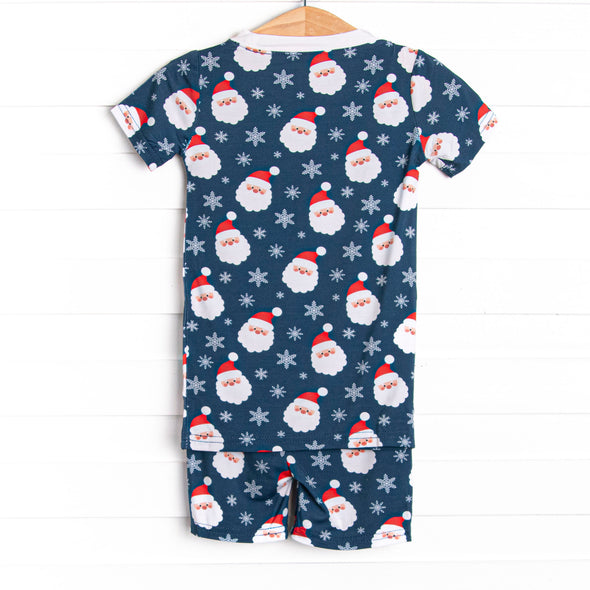 Seasonal Snowfall Bamboo Pajama Short Set, Navy
